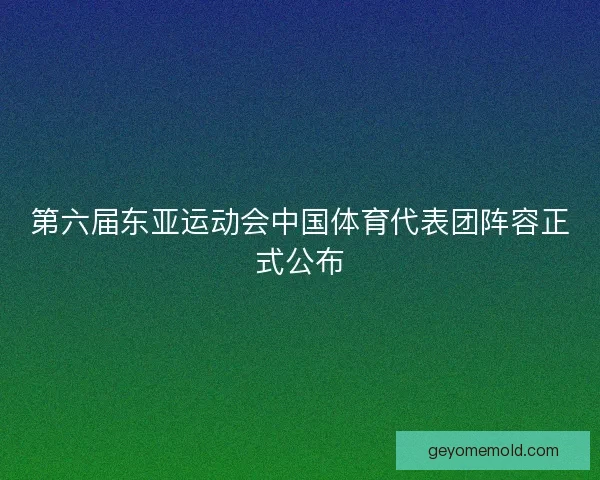 第六届东亚运动会中国体育代表团阵容正式公布